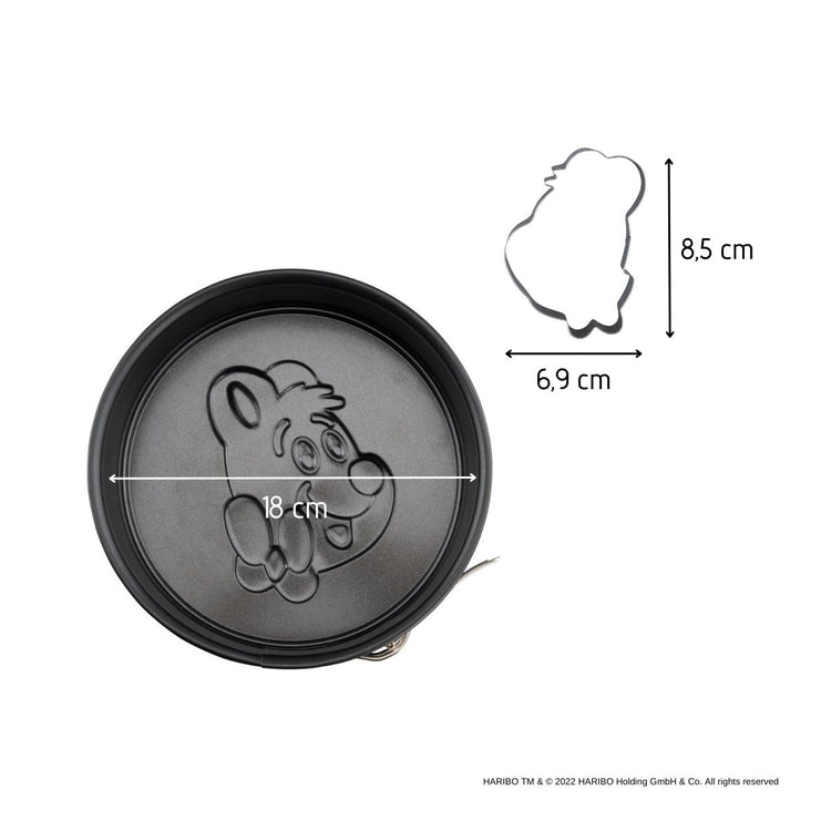 Set de 4 ustensiles de pâtisserie moule à manqué emporte-pièce ourson et spatule de cuisine Zenker Haribo
