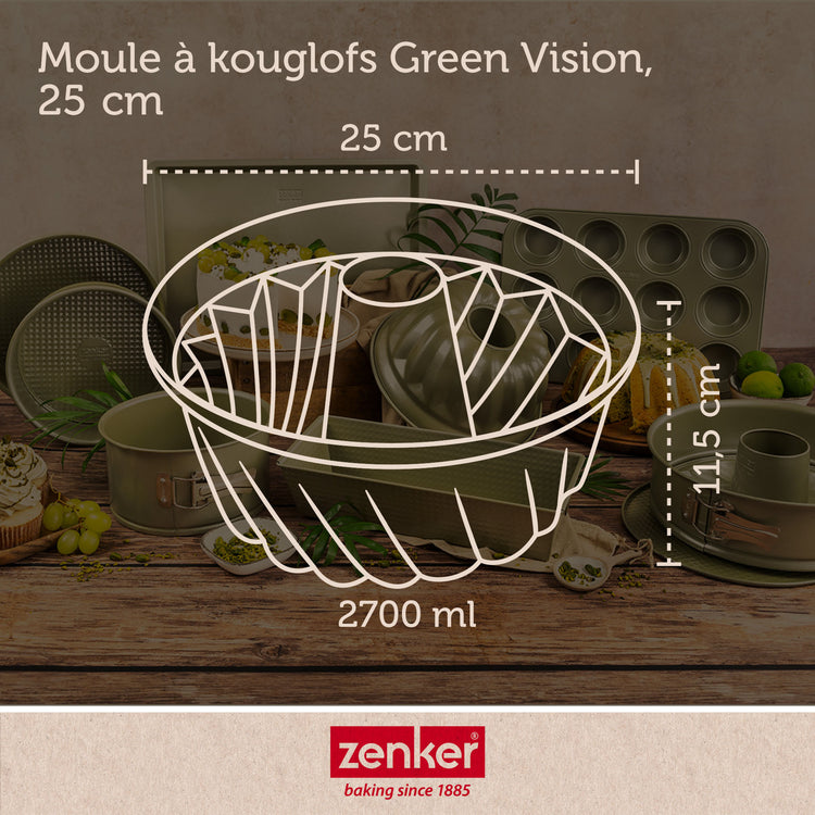 Set de 5 ustensiles de pâtisserie moule à gâteaux bols spatule et verre doseur Zenker Green Vision