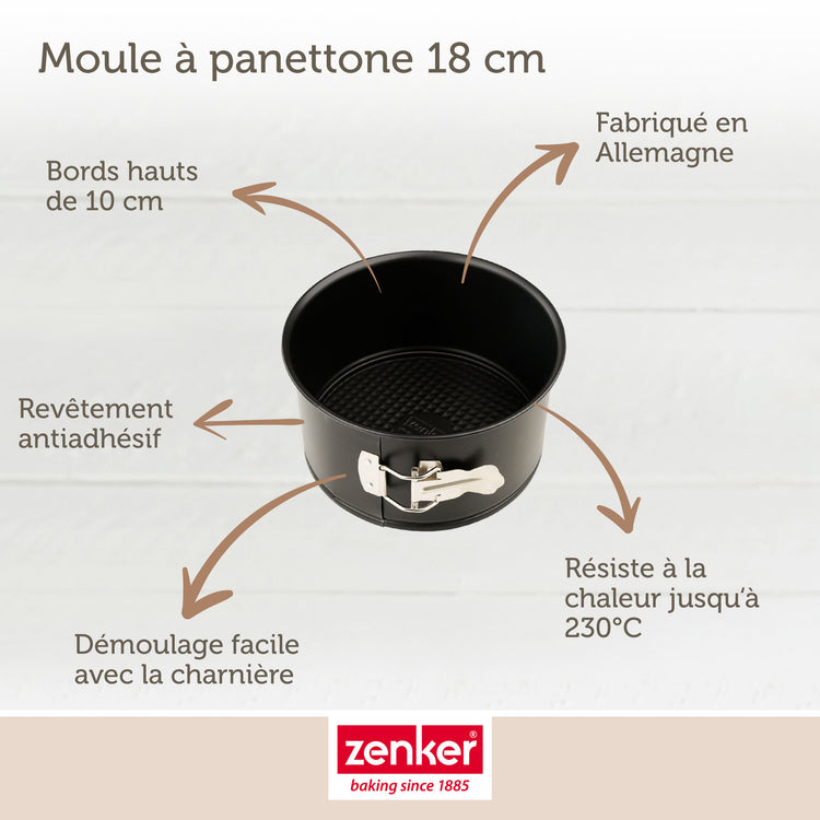 Set pâtisserie avec moule à panettone 18 cm, 2 bols à mixer, verre mesureur et spatule Zenker