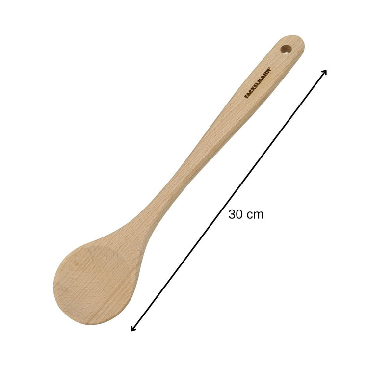 Lot de 3 ustensiles de cuisine en bois dont 2 spatules et une cuillère Fackelmann Nature