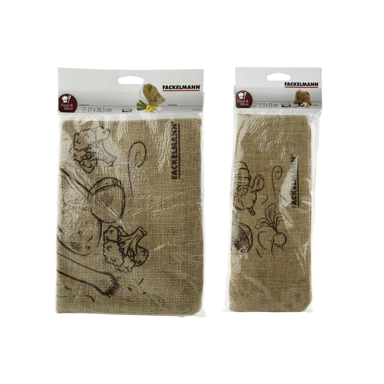Ensemble de 2 sacs à provisions en jute Fackelmann Nature