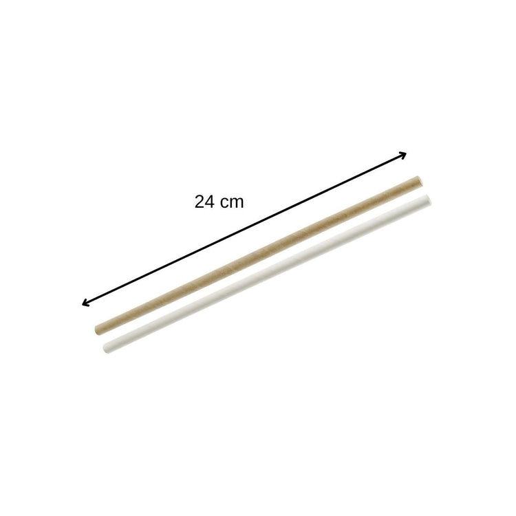 Lot de 60 pailles en papier brun et blanc 24 cm Fackelmann Bar Concept