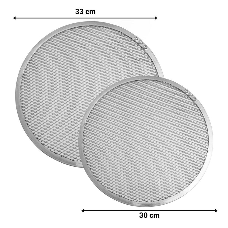 2 Plaques à pizza perforées en alu pour cuisson au four 30 et 33 cm FM Professional