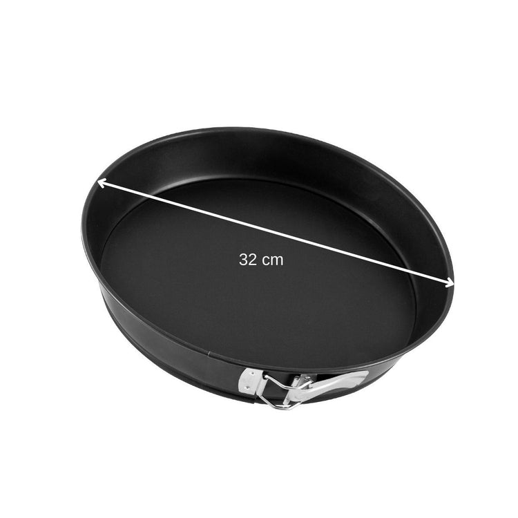 Lot de 2 moules à charnière ronds à fond plat 32,5 cm Zenker Black Metallic