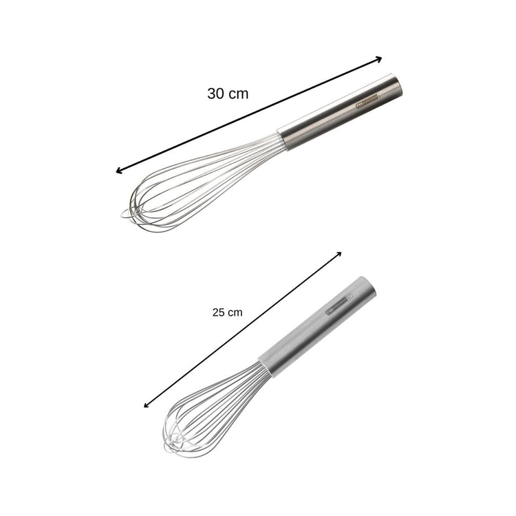 Lot de 2 fouets de cuisine ou de pâtisserie en inox 25 cm et 30 cm FM Professional Pâtisserie