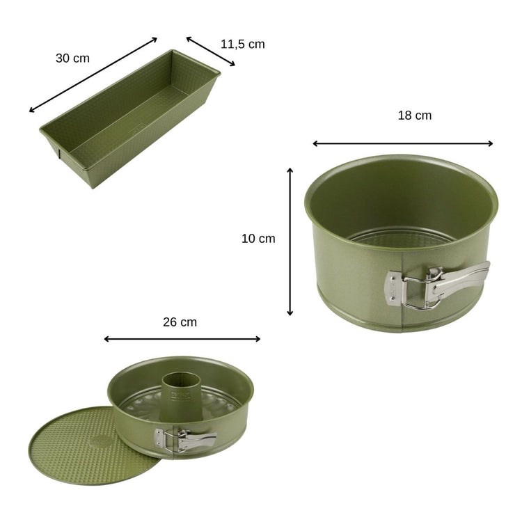 Ensemble de 3 moules à gâteaux Zenker Green Vision