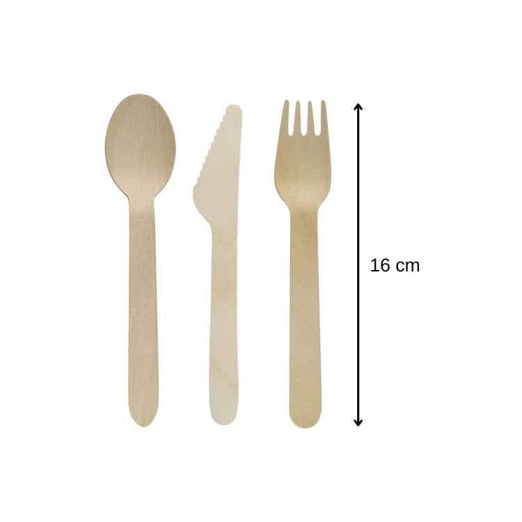 Ensemble de couverts en bois pour pique-nique x30 chacun Fackelmann Move