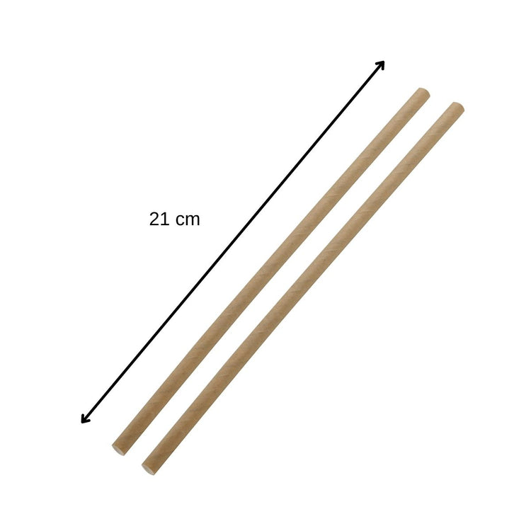 Lot de 500 pailles en papier brun 21 cm Fackelmann Nature