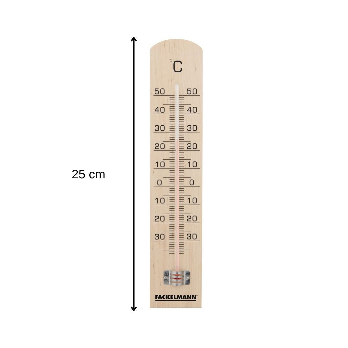 Thermomètre mural intérieur et extérieur en bois Fackelmann Tecno