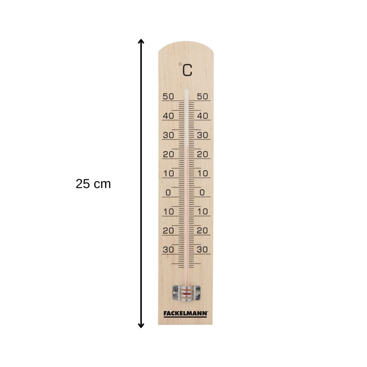 Thermomètre mural intérieur et extérieur en bois Fackelmann Tecno