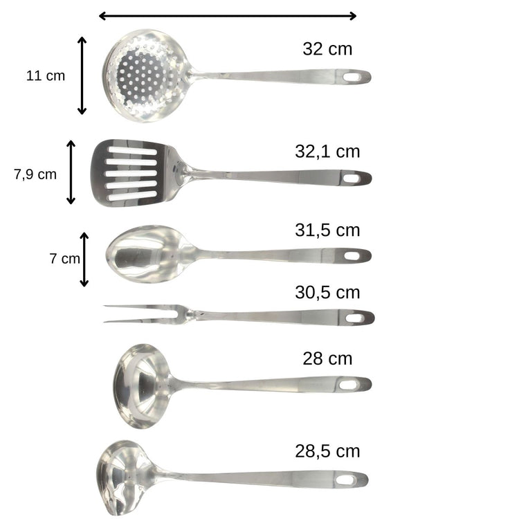Ensemble ustensiles de cuisine 6 pièces inox Fackelmann Oxford