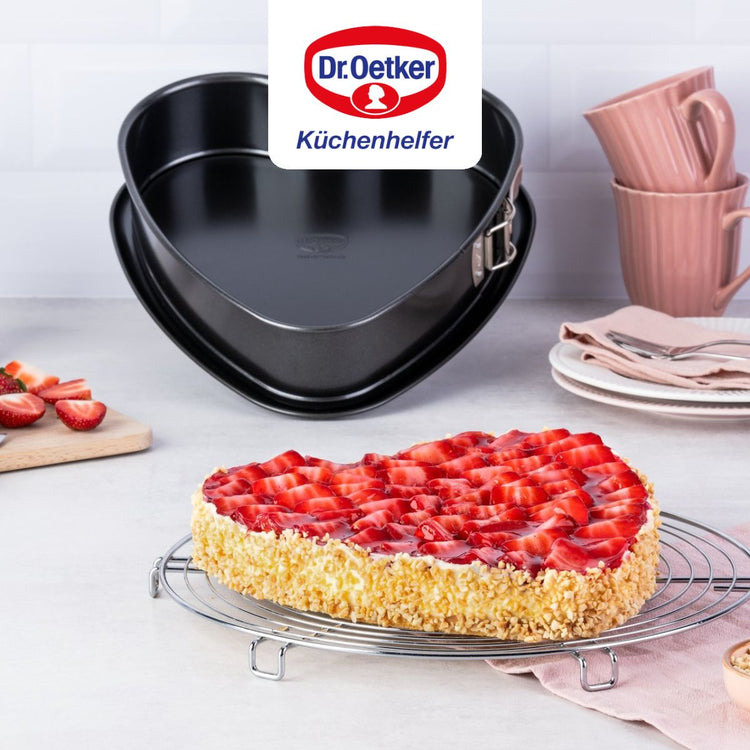 Ensemble de 2 Moules à charnière en forme de cœur 25 cm Dr. Oetker