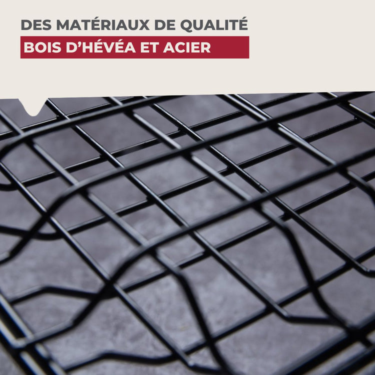 Lot de 2 grilles barbecue 35/25,5/54 cm en acier inoxydable et bois Fackelmann Barbecue