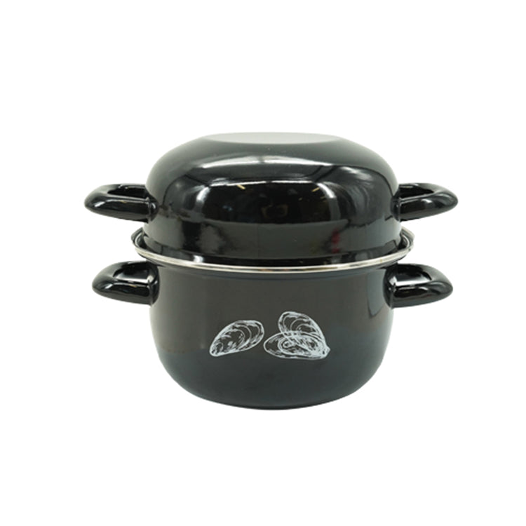 Ensemble de 2 Marmites à Moules émaillée 20,5 x 26 x 17,5 cm Fackelmann