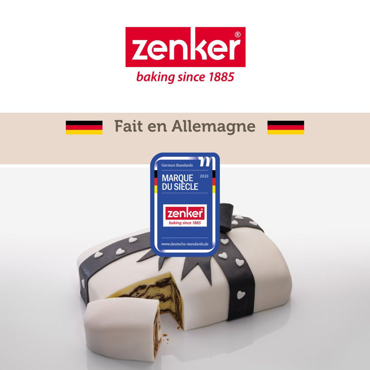 Ensemble de 2 Moules à charnière rectangulaire 28 x 18 cm crème noir Zenker Smart Pastry