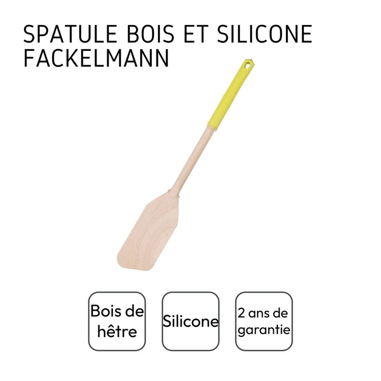 Set de 2 ustensiles de cuisine spatule en bois et silicone Fackelmann Boisselerie