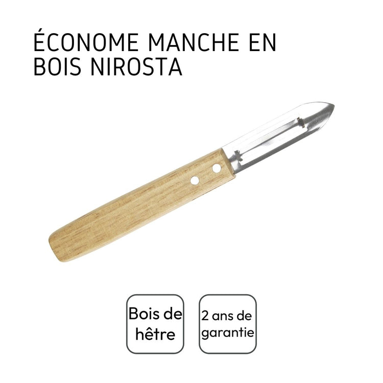 Set de 6 éplucheurs en inox et bois Nirosta Country