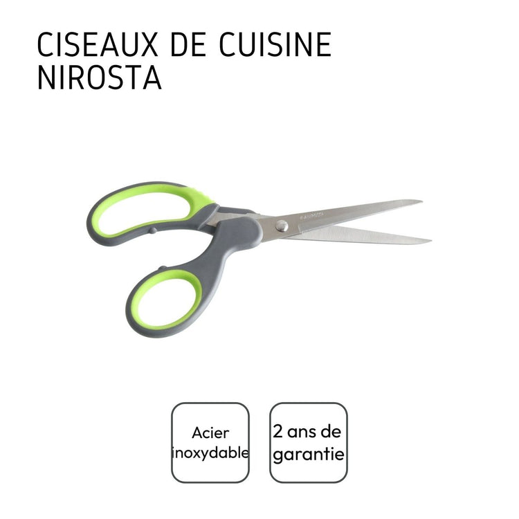 Ensemble de 2 Ciseaux à prise souple Nirosta