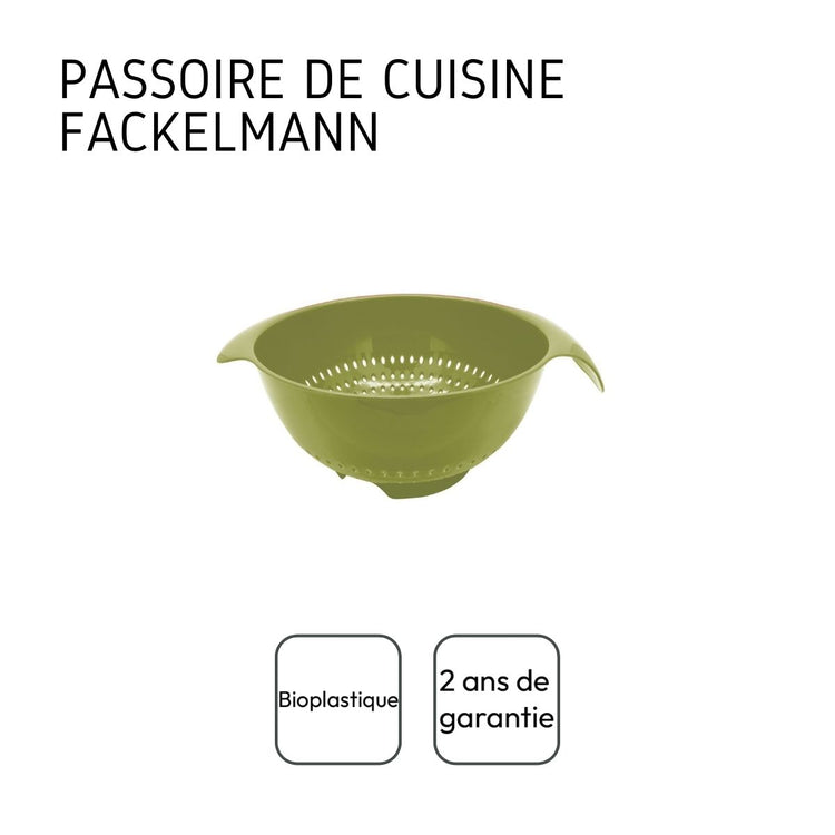 Ensemble de 2 Passoires en plastique vert 23 cm de diamètre Fackelmann Zéro