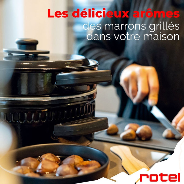 Torréfacteur à marrons, crêpière et grill électrique multifonctions Rotel