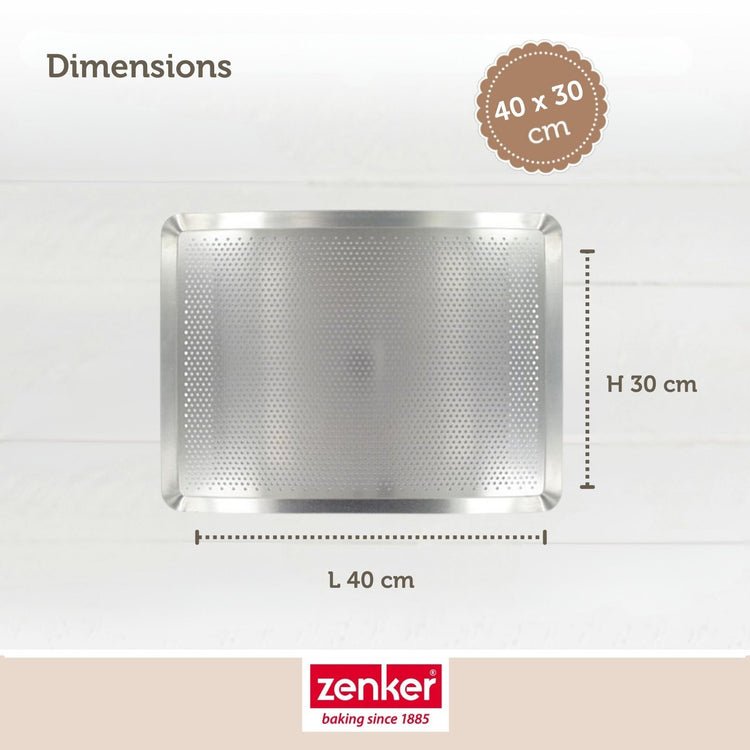 Plaque à pâtisserie perforée 40 x 30 cm en alu 18/10 Zenker Special Cooking