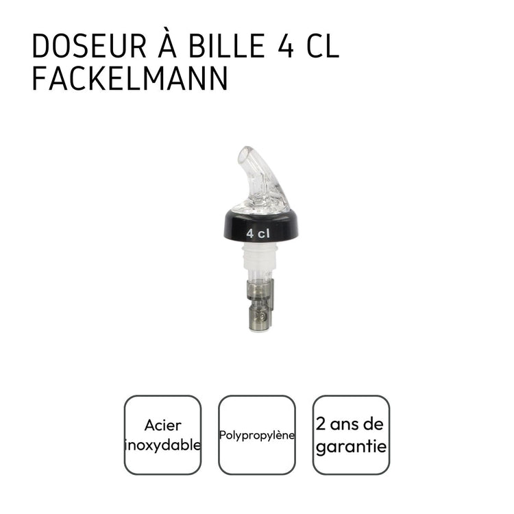Lot de bec verseur doseur à alcool 2 et 4 cl avec bille Fackelmann Bar Concept