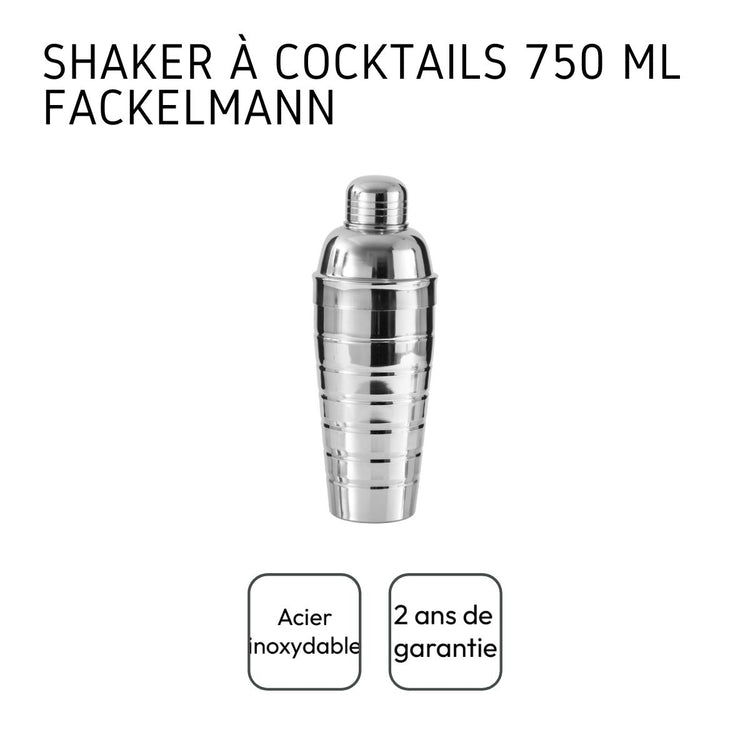 Trio cocktails shaker, doseur à alcool et 3 cuillères à cocktail inox Fackelmann Bar Concept