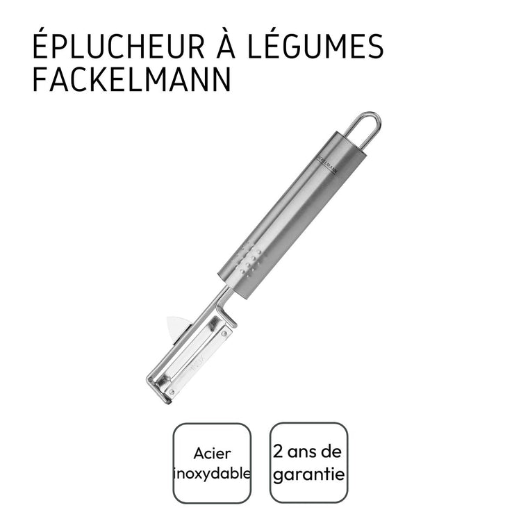 Duo Eplucheur à légumes pendule 19 cm et rasoir à légumes inox et plastique 17 cm Fackelmann