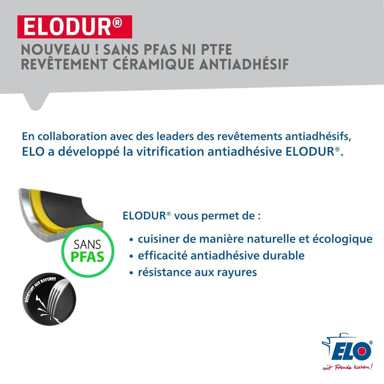 Poêle de cuisson avec revêtement céramique sans PFAS 20 cm Prima Cucina Elo