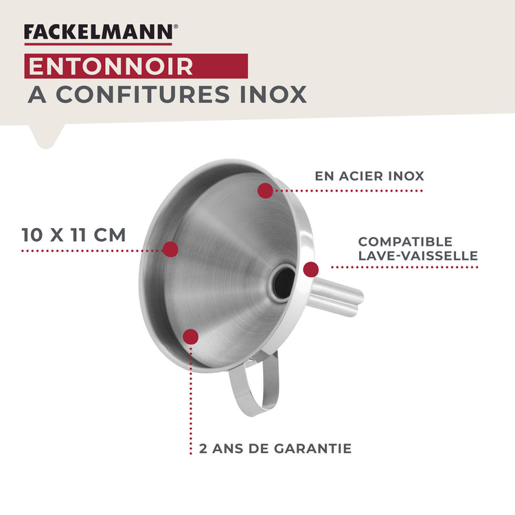 Set pour confiture maison avec entonnoir en inox Fackelmann