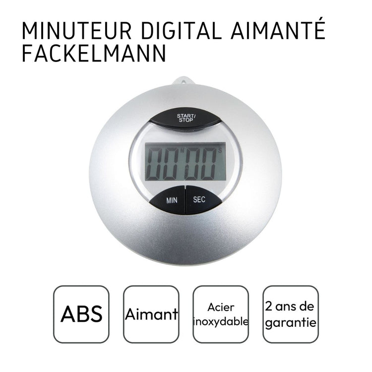 Minuteur digital de cuisine aimanté avec pile incluse Fackelmann Basic