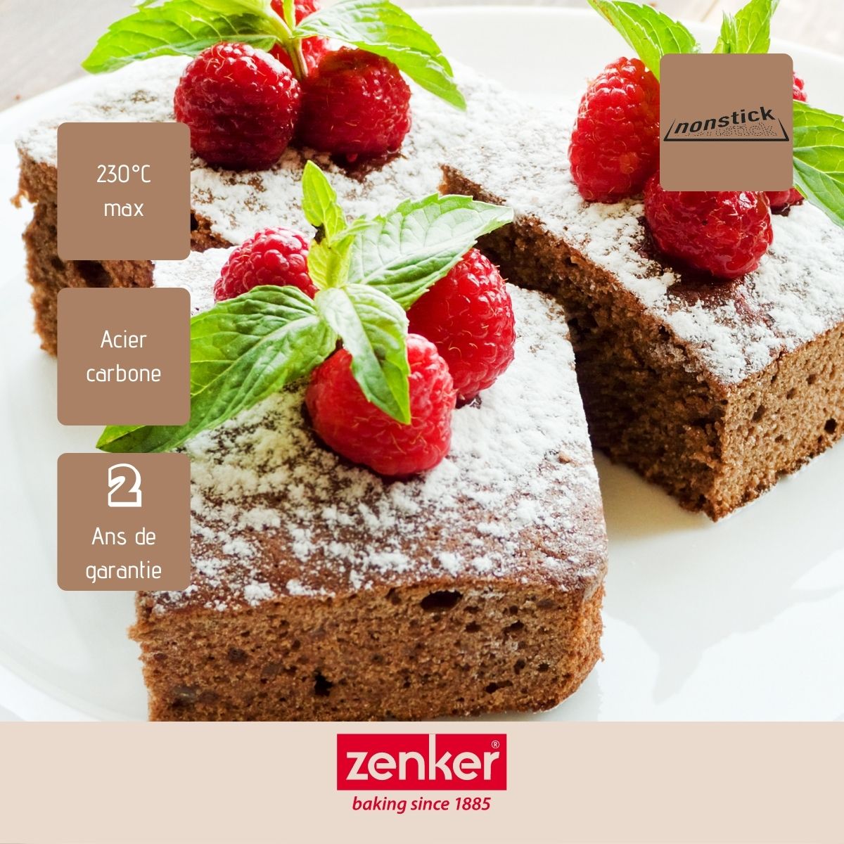 Lot de 2 moules à brownies 21 cm Zenker Smart Pastry