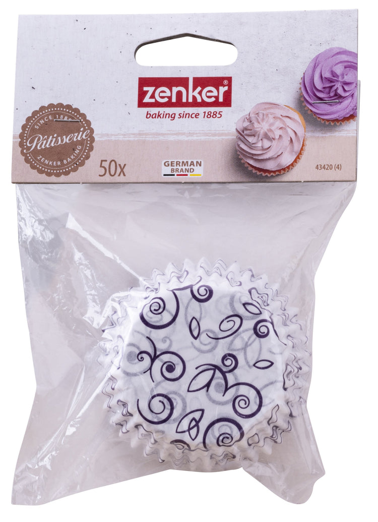 Lot de 50 moules à muffins en papier motif fleur violette 7 cm Zenker Smart Pastry