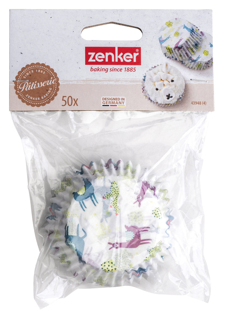 Lot de 50 moules à muffins en papier motif lama et cactus 7 cm Zenker Smart Pastry