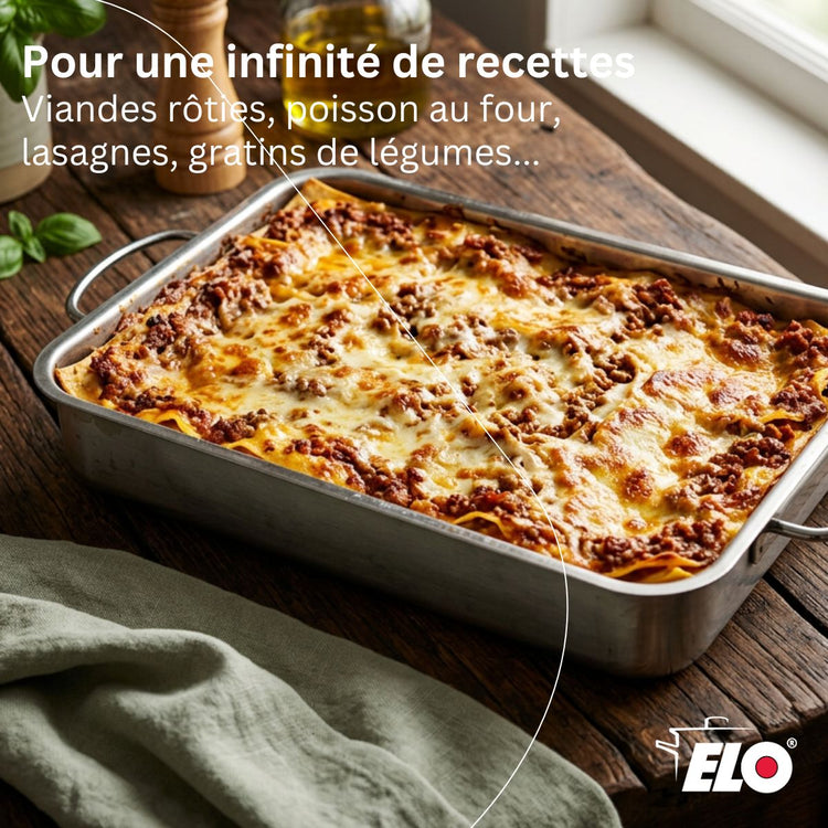 Grand plat à four acier inoxydable Elo Edition Red