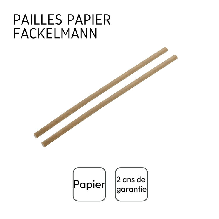 Boite de 250 pailles en papier brun Fackelmann Eco Friendly
