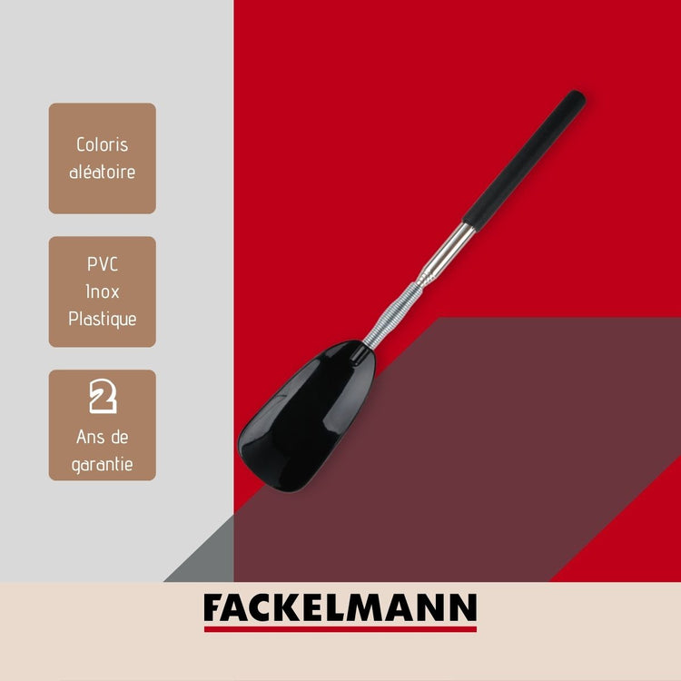 Chausse pied télescopique 26,5 à 66,4 cm gris ou noir Fackelmann Tecno