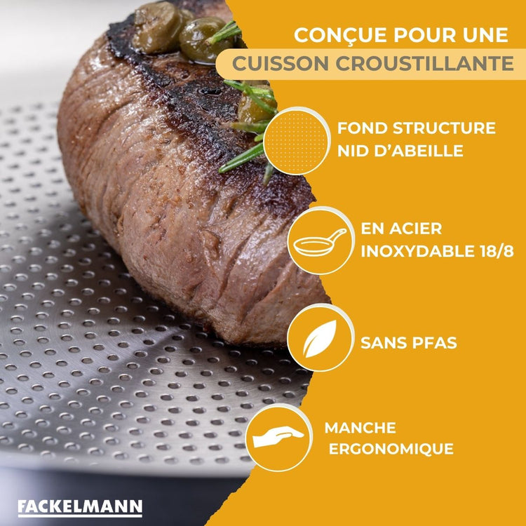 Poêle 20 cm en inox 18/8 Fackelmann Ovalgriff