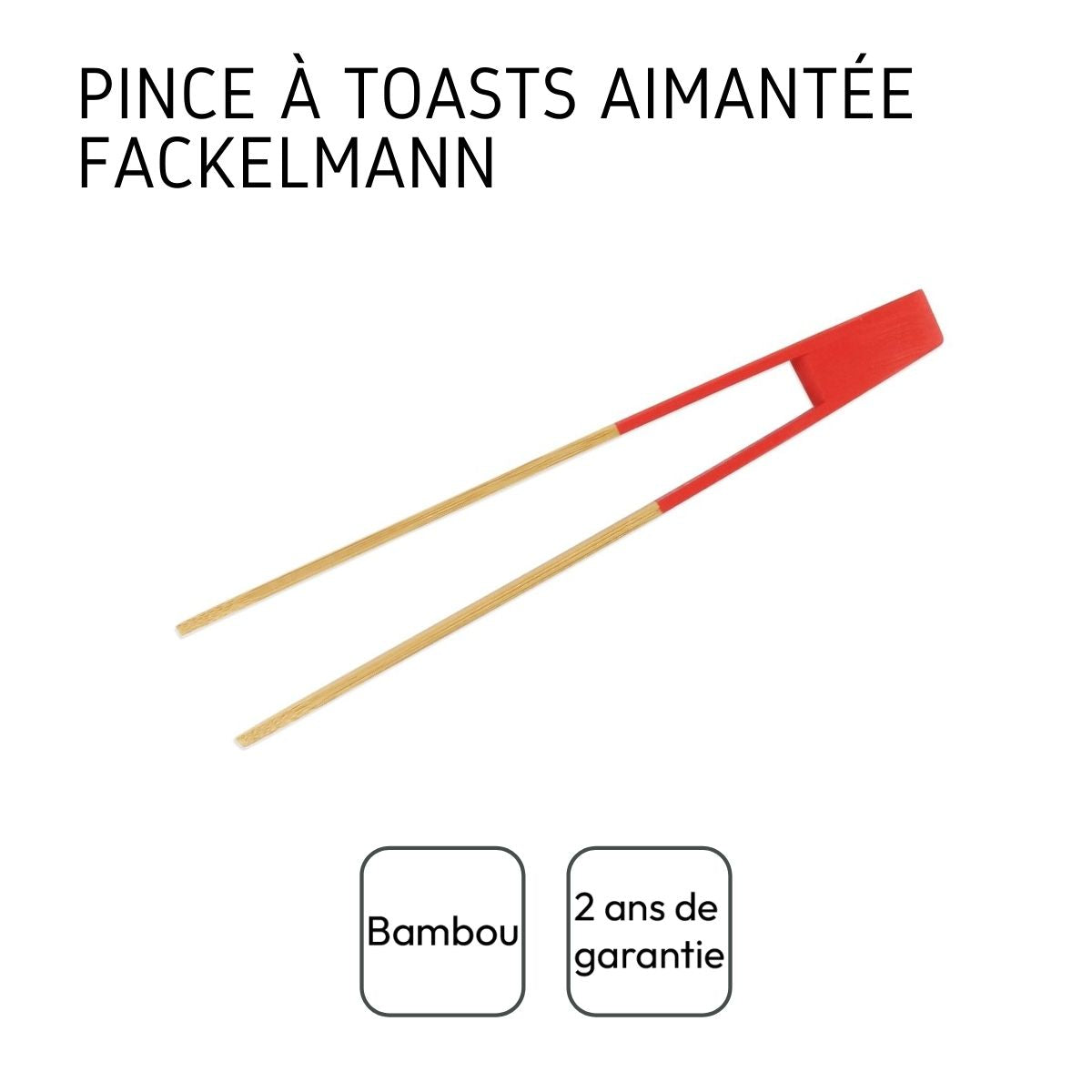 Pince de cuisine aimantée en bois Fackelmann Wood Edition