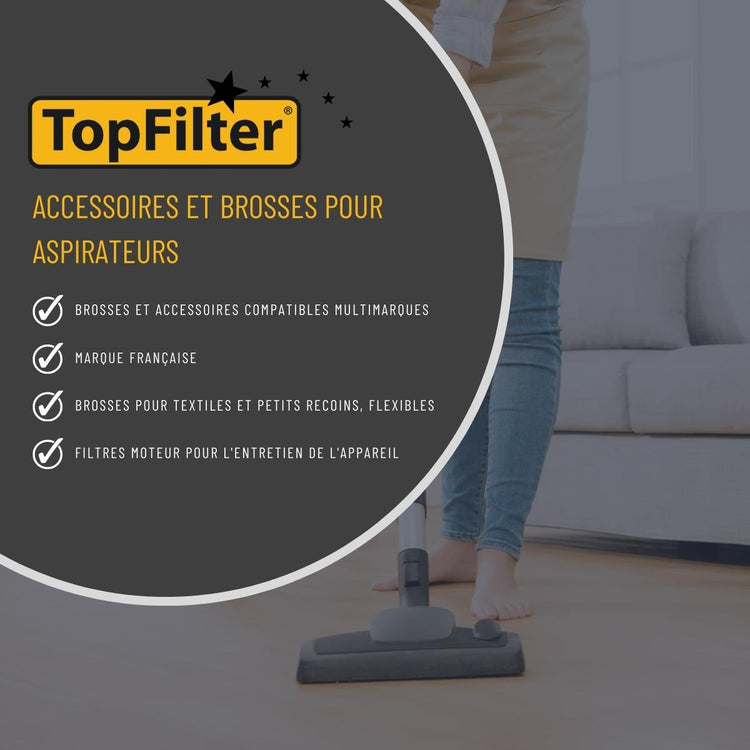 Brosse aspirateur universelle avec roulettes TopFilter