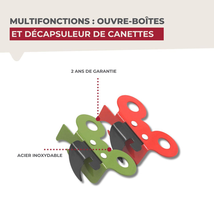 Ensemble de 2 Ouvre-boîtes manuel papillon Fackelmann