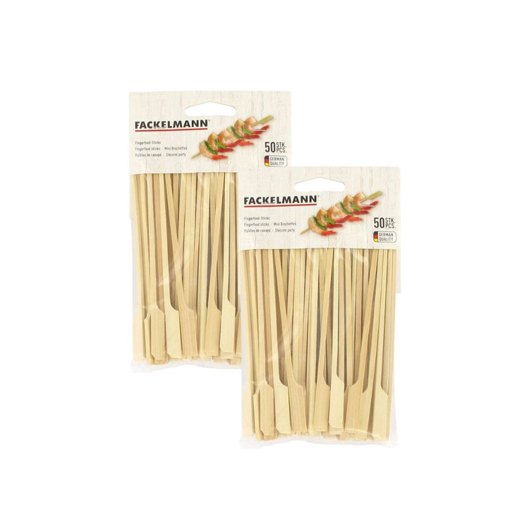 Lot de 100 pics en bois brochettes de 15 cm Fackelmann Single Use