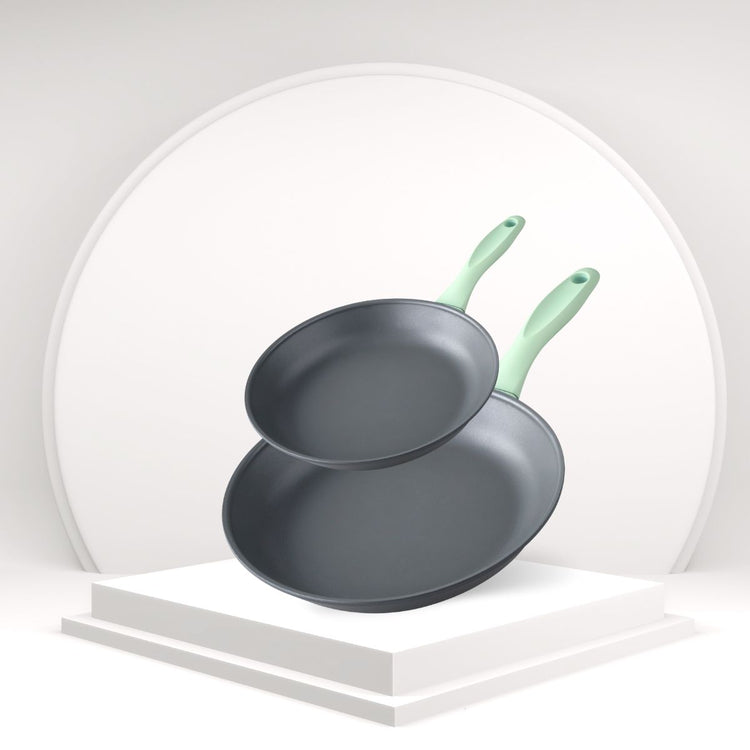 Lot de 2 poêles à frire de 24 cm et 28 cm en aluminium recyclé Fackelmann Ecolution
