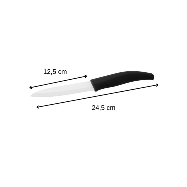 Lot de 2 couteaux avec lames en céramique de 12,5 et 18 cm de long Nirosta Céramique