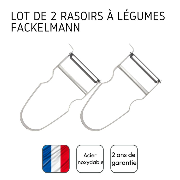 Lot de 2 rasoirs à légumes Castor en inox Fackelmann