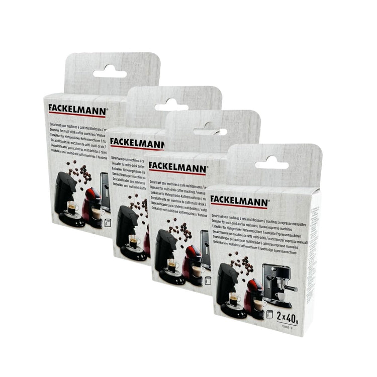 Ensemble de 4 Sachets détartrants pour machines à café Fackelmann Petit Déjeuner