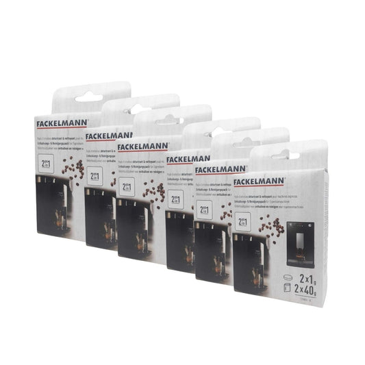 Ensemble de 6 Packs entretien détartrant et nettoyage pour machine à expresso Fackelmann Petit Déjeuner