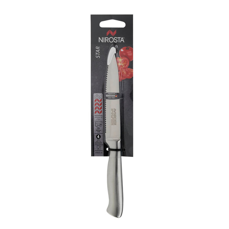 Couteau de cuisine professionnel lame crantée Nirosta Star