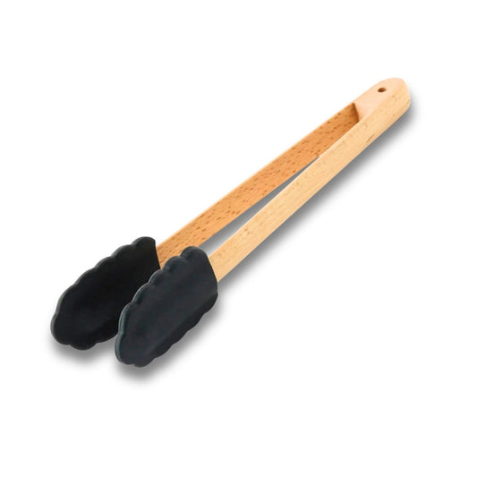 Pince Alimentaire 22,8 cm en Bois et silicone Noir Fackelmann Acacia