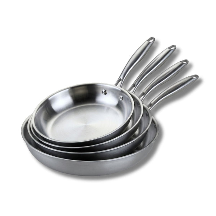 4 poêles 20 24 26 et 28 cm inox 18/10 Triply Fackelmann Vita3